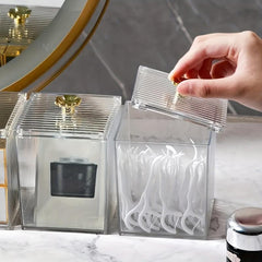 Clear Makeup Organizer Dust proof Storage Case for Swabs Nail Polish Lipstick