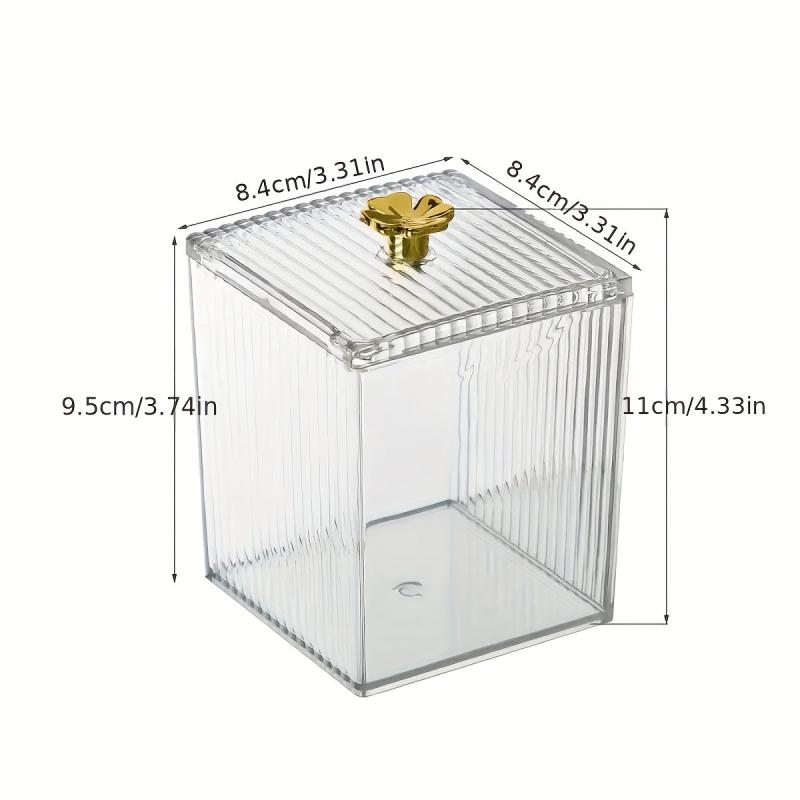 Clear Makeup Organizer Dust proof Storage Case for Swabs Nail Polish Lipstick