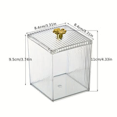Clear Makeup Organizer Dust proof Storage Case for Swabs Nail Polish Lipstick