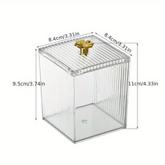 Clear Makeup Organizer Dust proof Storage Case for Swabs Nail Polish Lipstick