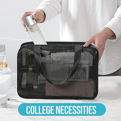 Portable Mesh Shower Caddy Bag Organizer for Bathroom College Dorm Camp Gym