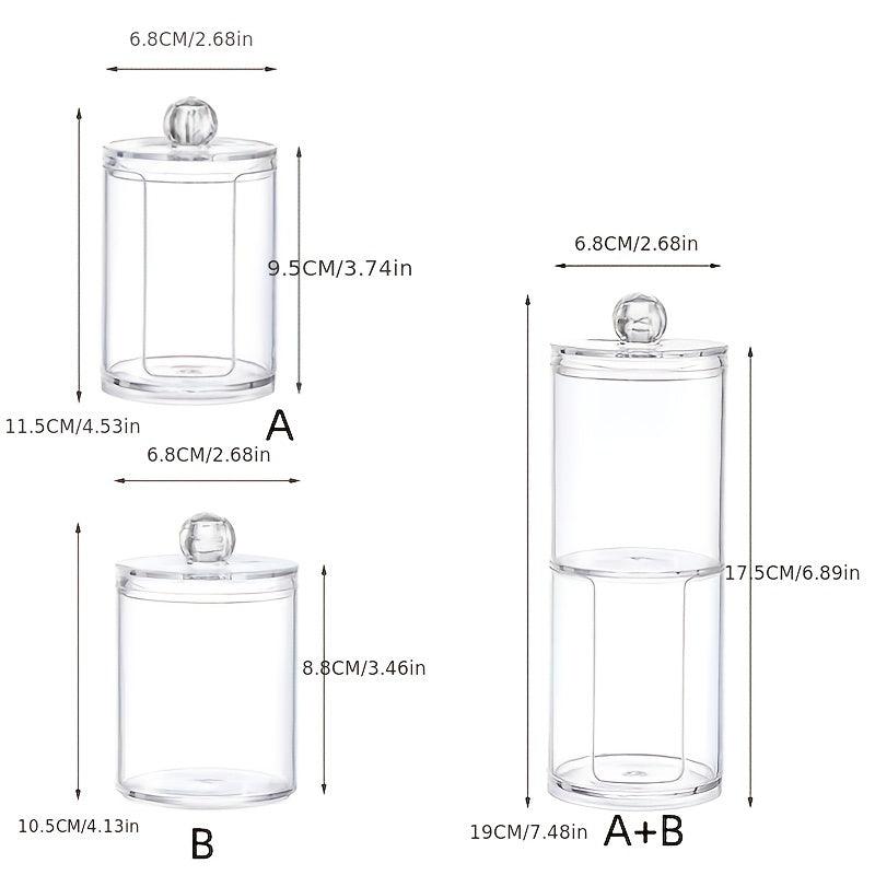 Clear Makeup Organizer with Swab Pad and Brush Holder