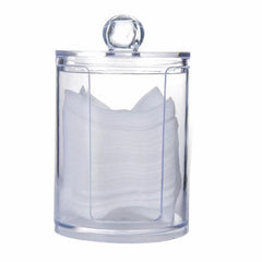 Clear Makeup Organizer with Swab Pad and Brush Holder