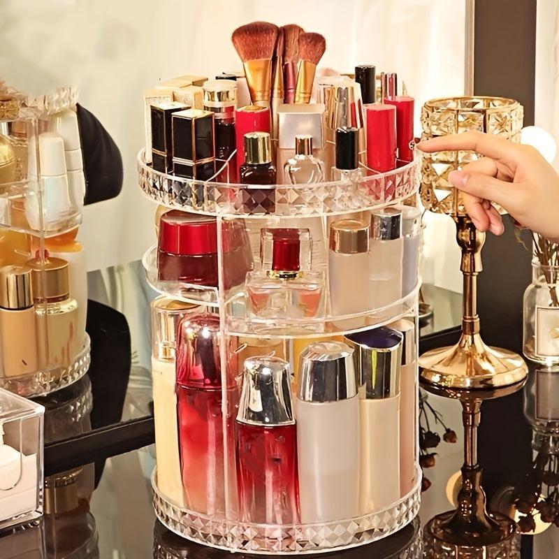 Adjustable Spinning Makeup Organizer for Bathroom
