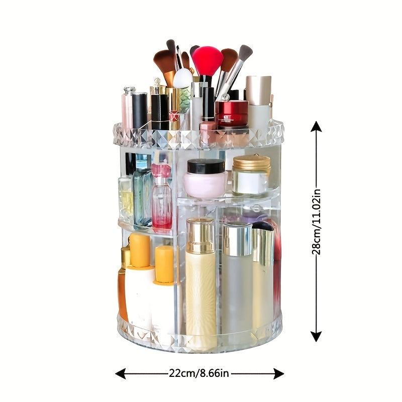 Adjustable Spinning Makeup Organizer for Bathroom
