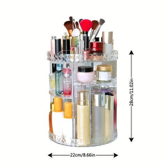 Adjustable Spinning Makeup Organizer for Bathroom