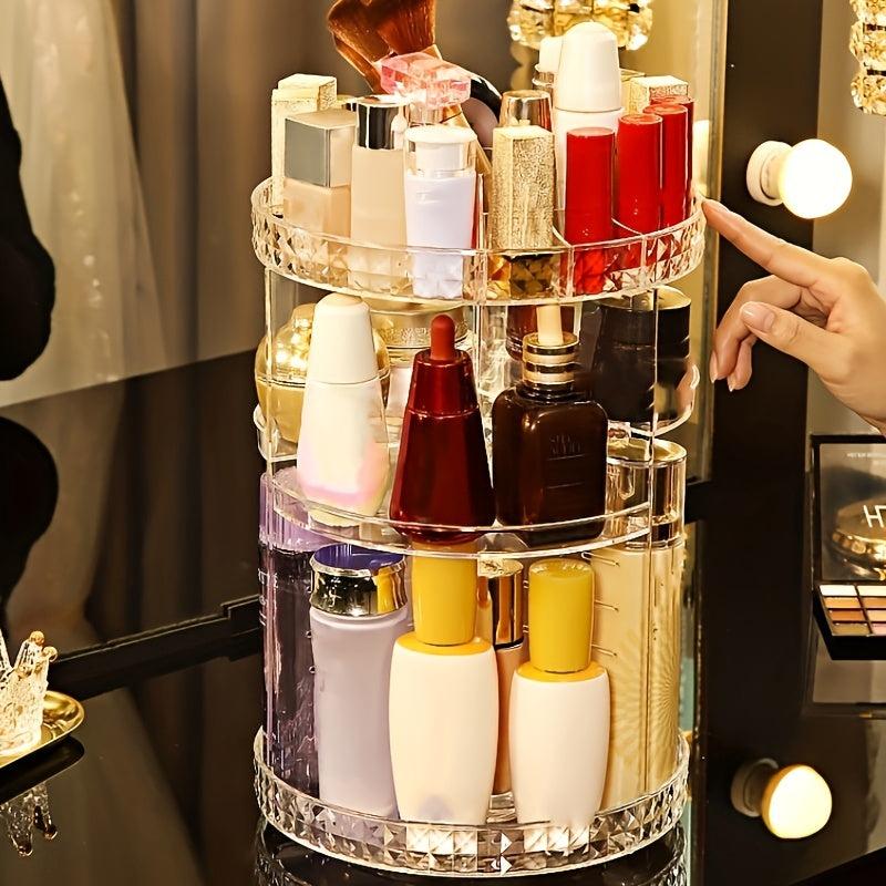 Adjustable Spinning Makeup Organizer for Bathroom