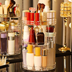 Adjustable Spinning Makeup Organizer for Bathroom