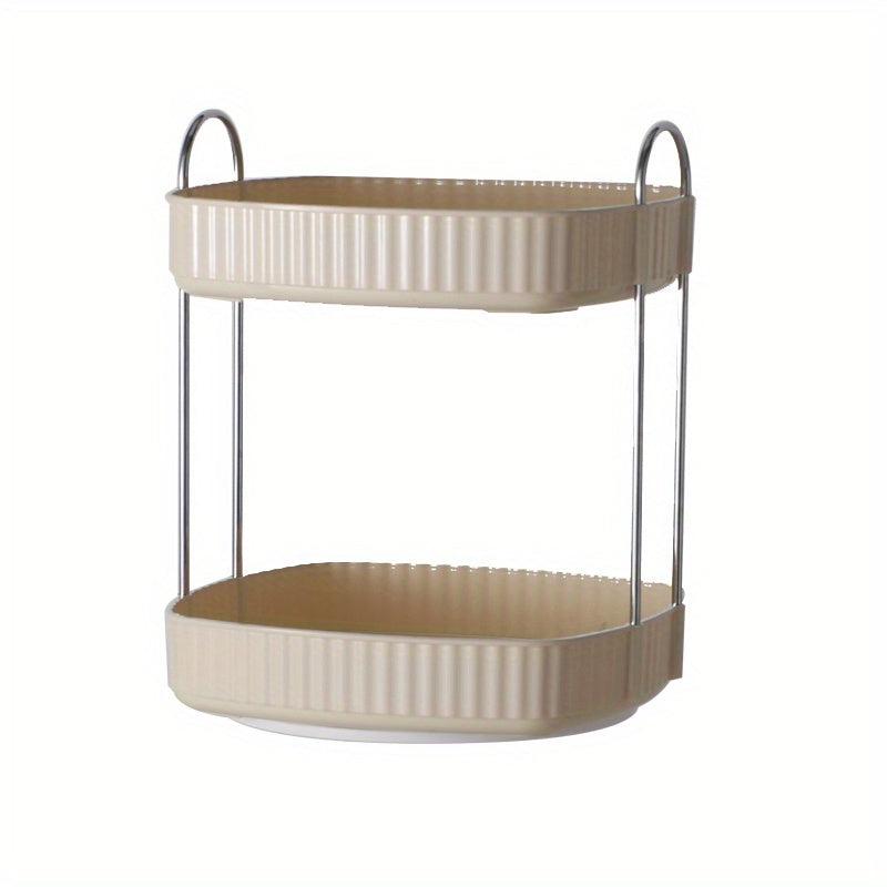 360 Rotating Plated Edge Organizer Cosmetics Storage Tray