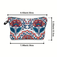 Vintage Floral Cosmetic Bag Women Multifunctional Makeup Travel Toiletry Bag