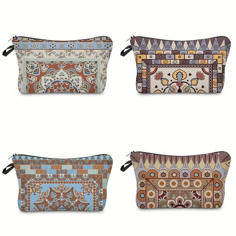 Vintage Floral Cosmetic Bag Women Multifunctional Makeup Travel Toiletry Bag