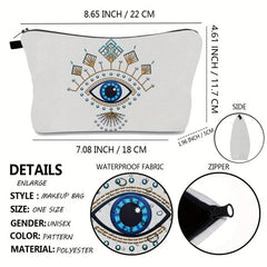 Evil Eye Pattern Travel Toiletry Bag Portable Cosmetic Storage Makeup Pouch
