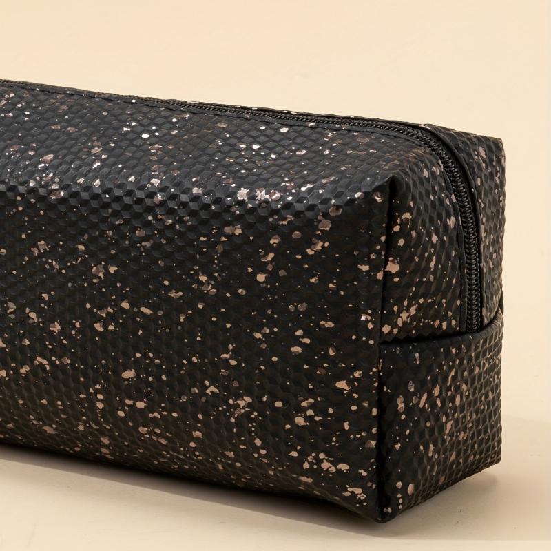 Golden Fragment Square Zipper Waterproof Cosmetic Bag Gift For Women & Girl