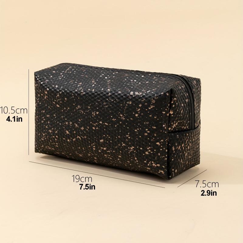 Golden Fragment Square Zipper Waterproof Cosmetic Bag Gift For Women & Girl