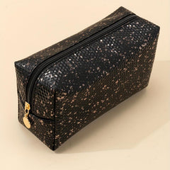 Golden Fragment Square Zipper Waterproof Cosmetic Bag Gift For Women & Girl