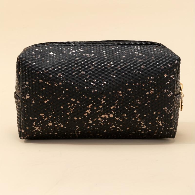 Golden Fragment Square Zipper Waterproof Cosmetic Bag Gift For Women & Girl