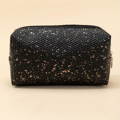Golden Fragment Square Zipper Waterproof Cosmetic Bag Gift For Women & Girl