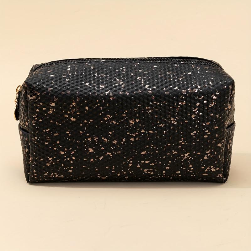 Golden Fragment Square Zipper Waterproof Cosmetic Bag Gift For Women & Girl