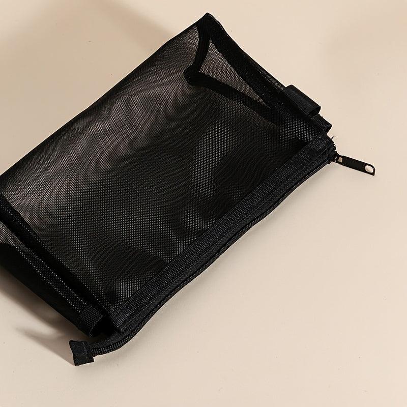 Mesh Makeup Bag Zipper Pouch Cosmetics Organizer Travel Storage Bag