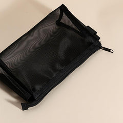 Mesh Makeup Bag Zipper Pouch Cosmetics Organizer Travel Storage Bag