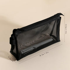 Mesh Makeup Bag Zipper Pouch Cosmetics Organizer Travel Storage Bag