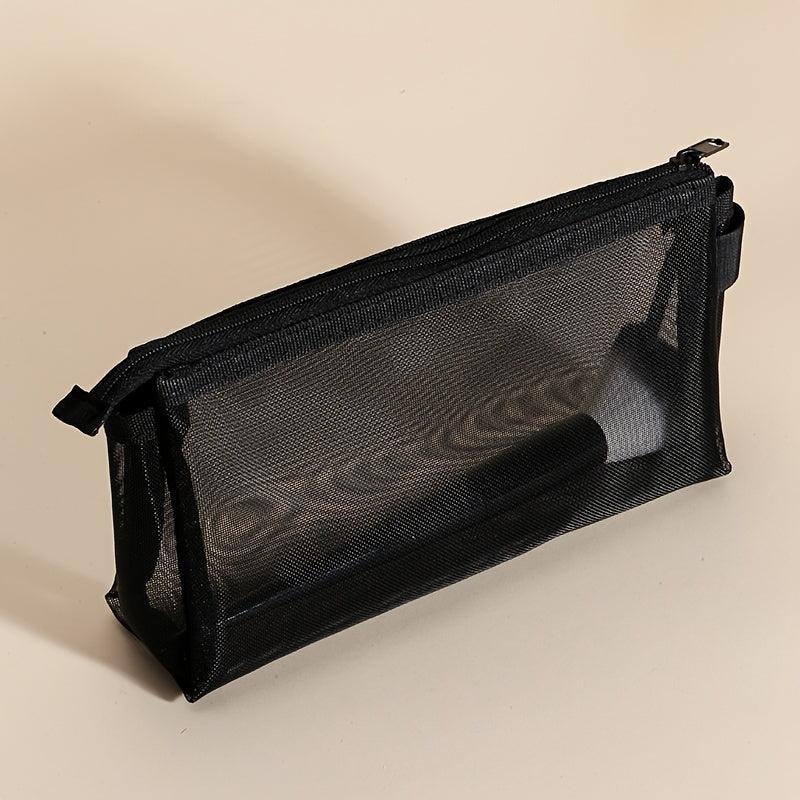 Mesh Makeup Bag Zipper Pouch Cosmetics Organizer Travel Storage Bag