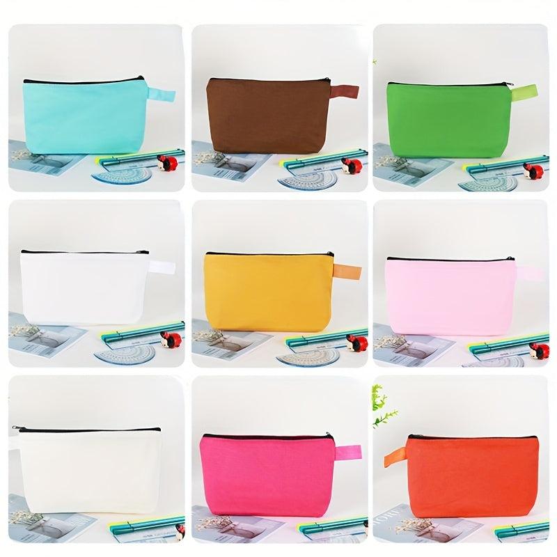 Canvas Makeup Bags Travel Cosmetic Bag Plain Makeup Pouch DIY Craft Bags