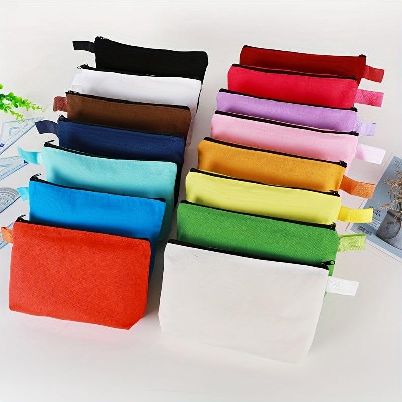 Canvas Makeup Bags Travel Cosmetic Bag Plain Makeup Pouch DIY Craft Bags