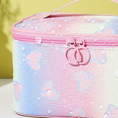 Ombre Heart Pattern Makeup Bag Zipper Travel Cosmetic Bag Portable