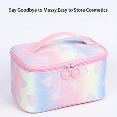 Ombre Heart Pattern Makeup Bag Zipper Travel Cosmetic Bag Portable