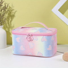 Ombre Heart Pattern Makeup Bag Zipper Travel Cosmetic Bag Portable