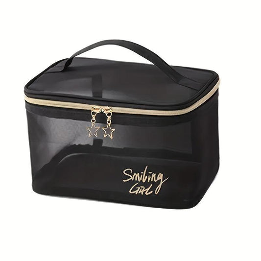 Mesh Clear Travel Toiletry Bag with Zipper & Handle