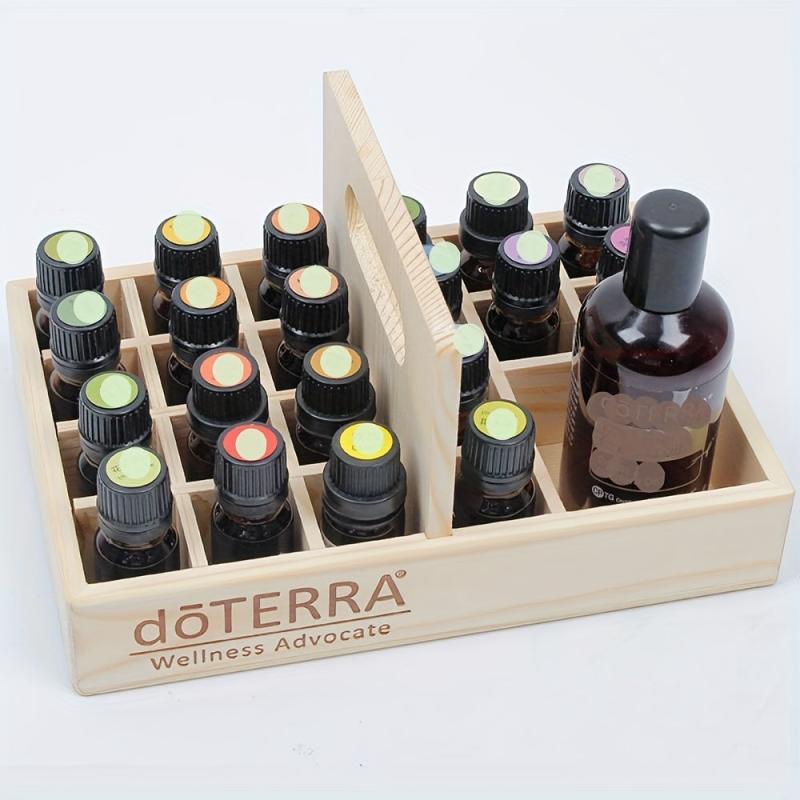 21 Slots Wooden Aromatherapy Carrying Case - Essential Oil Organizer Storage Box