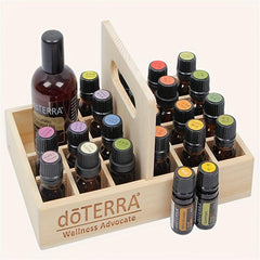 21 Slots Wooden Aromatherapy Carrying Case - Essential Oil Organizer Storage Box