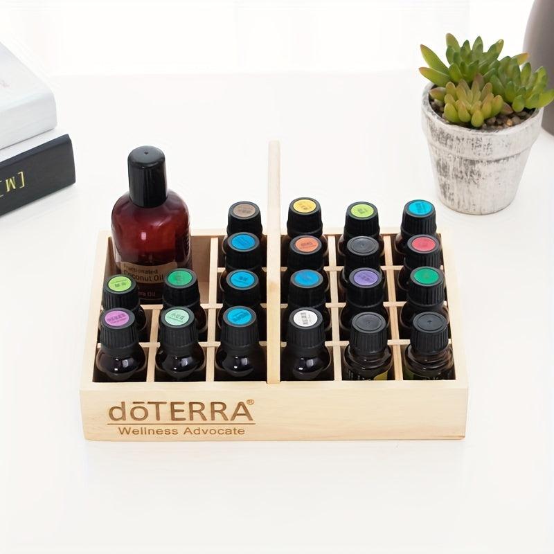 21 Slots Wooden Aromatherapy Carrying Case - Essential Oil Organizer Storage Box