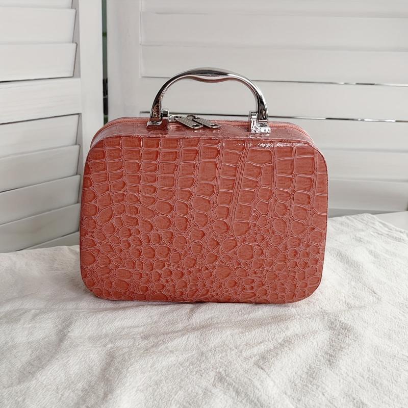 Leopard Makeup Bag Crocodile Cosmetics Case Stone Makeup Box