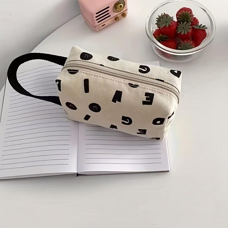 Canvas Cosmetic Bag Zipper Makeup Bag Travel Portable Zipper Bag
