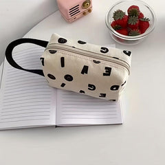 Canvas Cosmetic Bag Zipper Makeup Bag Travel Portable Zipper Bag
