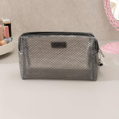 Grid Pattern Large Capacity Waterproof Makeup Bag
