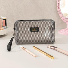 Grid Pattern Large Capacity Waterproof Makeup Bag