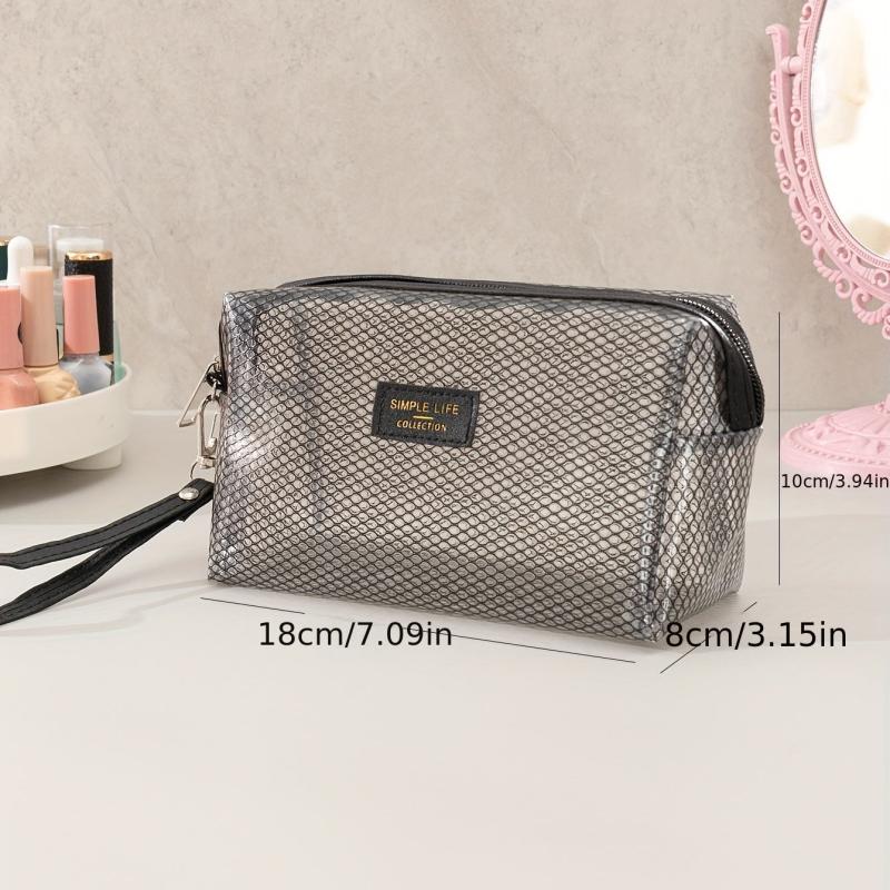 Grid Pattern Large Capacity Waterproof Makeup Bag