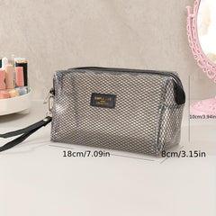 Grid Pattern Large Capacity Waterproof Makeup Bag
