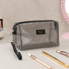 Grid Pattern Large Capacity Waterproof Makeup Bag
