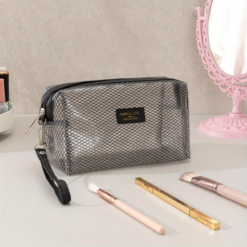 Grid Pattern Large Capacity Waterproof Makeup Bag