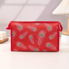 Feather Print Makeup Bag Waterproof Roomy Perfect for Travel