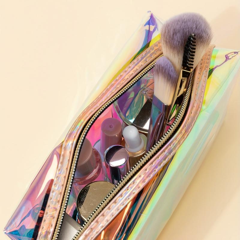Square Makeup Bag For Women Large Capacity Pencil Case Travel Toiletry Organizer