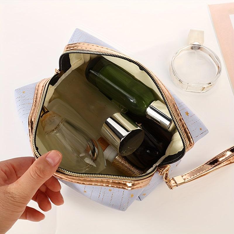 Glitter Stars Decor Makeup Bag Portable Cosmetic Bag Lipstick Organizer