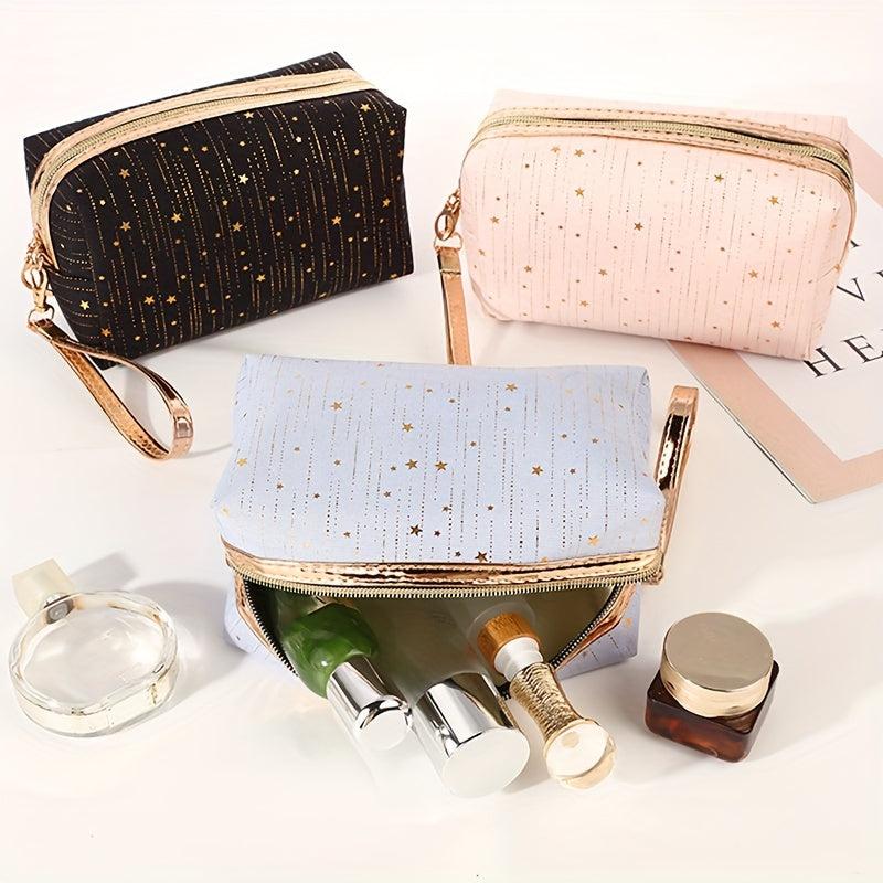 Glitter Stars Decor Makeup Bag Portable Cosmetic Bag Lipstick Organizer