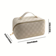 Large Capacity Travel Cosmetic Bag Waterproof PU Leather Makeup Organizer