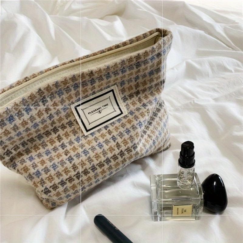 Large Canvas Makeup Bag Zipper Travel Toiletry Organizer